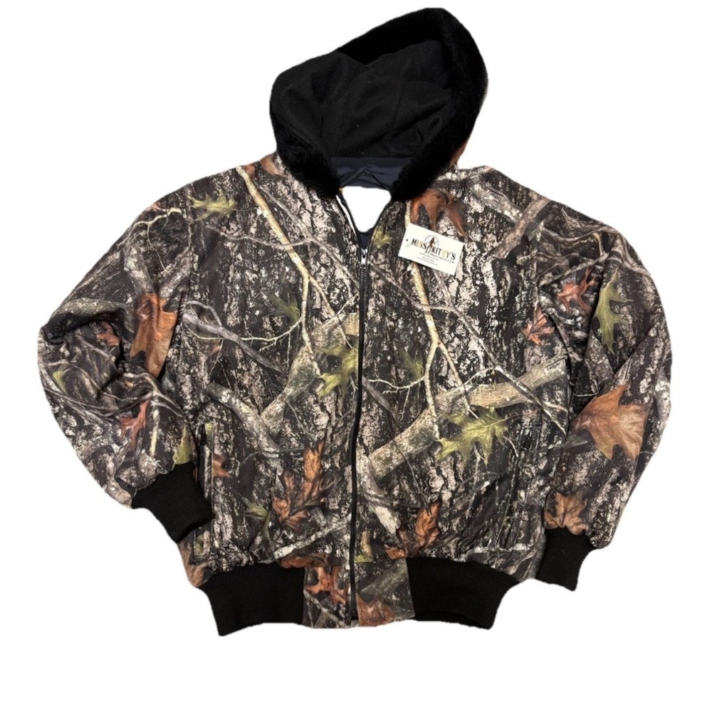 Women’s Hunting Hooded insulated Jacket coat camo with faux fur hood zip large - Picture 2 of 9